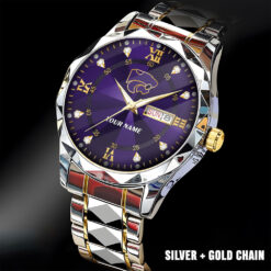 Kansas State Wildcats |Custom Name Men Luxury Hand Watch Gifts For Fan