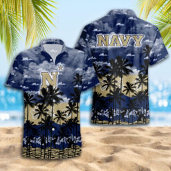 Navy Midshipmen Hawaiian Shirt Trending Summer.