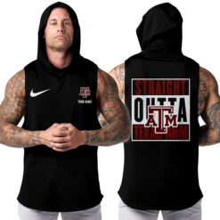 Texas A&M Aggies |Custom Name Hooded Tank Top For Fans