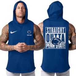 Penn State Nittany Lions |Custom Name Hooded Tank Top For Fans