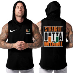 Miami Hurricanes |Custom Name Hooded Tank Top For Fans