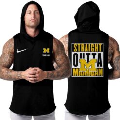 Michigan Wolverines |Custom Name Hooded Tank Top For Fans