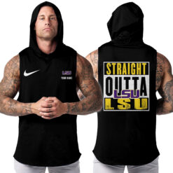 LSU Tigers | Custom Name Hooded Tank Top For Fans
