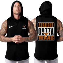 Texas Longhorns | Custom Name Hooded Tank Top For Fans