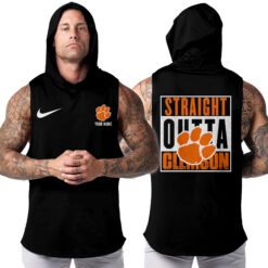 Clemson Tigers | Custom Name Hooded Tank Top For Fans