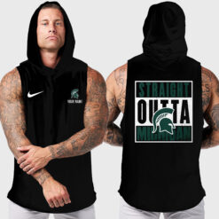 Michigan State Spartans |Custom Name Hooded Tank Top For Fans