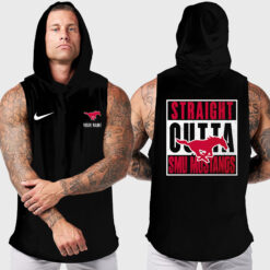 SMU Mustangs | Custom Name Hooded Tank Top For Fans