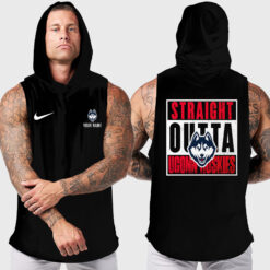 UConn Huskies | Custom Name Hooded Tank Top For Fans