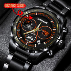 Oregon State Beavers Black Stainless Steel Watch - Custom Name 58437