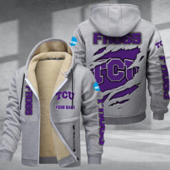 Tcu Horned Frogs DMTZ1752 Hoodie Zip Velvet Coat