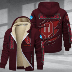 Oklahoma Sooners DMTZ1724 Hoodie Zip Velvet Coat