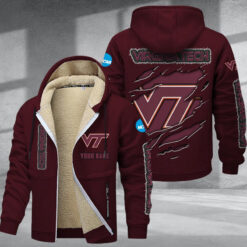 Virginia Tech Hokies DMTZ1756 Hoodie Zip Velvet Coat