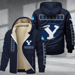 Byu Cougars DMTZ1733 Hoodie Zip Velvet Coat