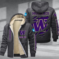 Washington Huskies DMTZ1758 Hoodie Zip Velvet Coat