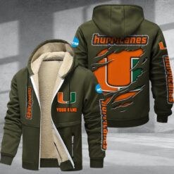 Miami Hurricanes DMTZ1721 Hoodie Zip Velvet Coat
