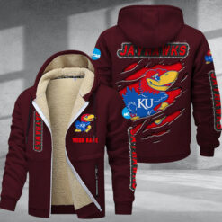 Kansas Jayhawks DMTZ1722 Hoodie Zip Velvet Coat