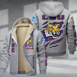 Lsu Tigers DMTZ1741 Hoodie Zip Velvet Coat