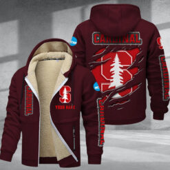 Stanford Cardinal DMTZ1761 Hoodie Zip Velvet Coat