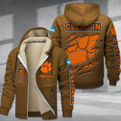 Clemson Tigers DMTZ1717 Hoodie Zip Velvet Coat