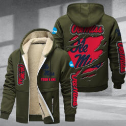 Ole Miss Rebels DMTZ1762 Hoodie Zip Velvet Coat