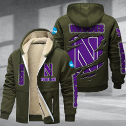 Northwestern Wildcats DMTZ1784 Hoodie Zip Velvet Coat