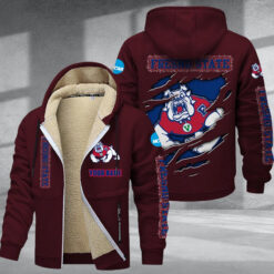 Fresno State Bulldogs DMTZ1797 Hoodie Zip Velvet Coat
