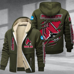 Ball State Cardinals DMTZ1775 Hoodie Zip Velvet Coat