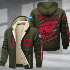Arkansas Razorbacks DMTZ1736 Hoodie Zip Velvet Coat