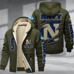 Navy Midshipmen DMTZ1754 Hoodie Zip Velvet Coat