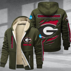 Georgia Bulldogs DMTZ1739 Hoodie Zip Velvet Coat