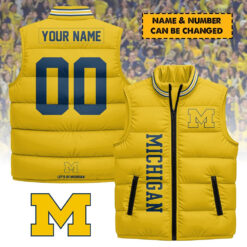 Michigan Wolverines - Personalized Unisex Sleeveless Puffer Jacket FT91225