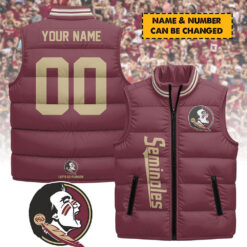 Florida State Seminoles - Personalized Unisex Sleeveless Puffer Jacket FT91225