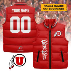 Utah Utes - Personalized Unisex Sleeveless Puffer Jacket FT91225