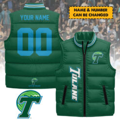 Tulane Green Wave - Personalized Unisex Sleeveless Puffer Jacket FT91225