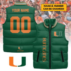 Miami Hurricanes - Personalized Unisex Sleeveless Puffer Jacket FT91225