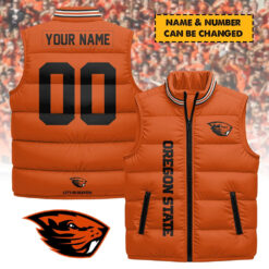 Oregon State Beavers - Personalized Unisex Sleeveless Puffer Jacket FT91225