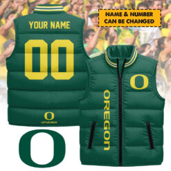 Oregon Ducks - Personalized Unisex Sleeveless Puffer Jacket FT91225