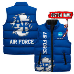 Air Force Falcons - Custom Name Unisex Sleeveless Puffer Jacket FT91825