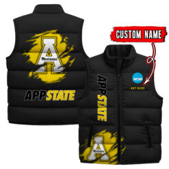 Appalachian State Mountaineers - Custom Name Unisex Sleeveless Puffer Jacket FT91825