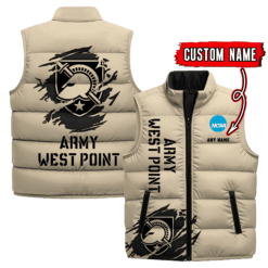 Army Black Knights - Custom Name Unisex Sleeveless Puffer Jacket FT91825