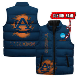 Auburn Tigers - Custom Name Unisex Sleeveless Puffer Jacket FT91825