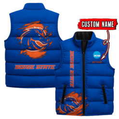 Boise State Broncos - Custom Name Unisex Sleeveless Puffer Jacket FT91825