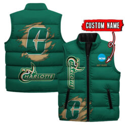 Charlotte 49ers - Custom Name Unisex Sleeveless Puffer Jacket FT91825