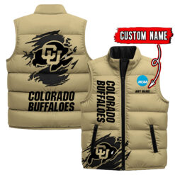 Colorado Buffaloes - Custom Name Unisex Sleeveless Puffer Jacket FT91825