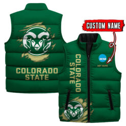 Colorado State Rams - Custom Name Unisex Sleeveless Puffer Jacket FT91825