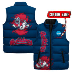 Fresno State Bulldogs - Custom Name Unisex Sleeveless Puffer Jacket FT91825