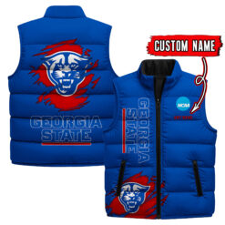 Georgia State Panthers - Custom Name Unisex Sleeveless Puffer Jacket FT91825