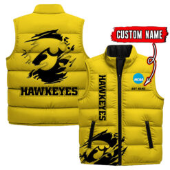 Iowa Hawkeyes - Custom Name Unisex Sleeveless Puffer Jacket FT91825