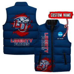 Liberty Flames - Custom Name Unisex Sleeveless Puffer Jacket FT91825