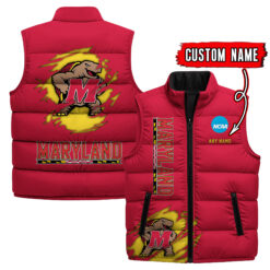 Maryland Terrapins - Custom Name Unisex Sleeveless Puffer Jacket FT91825